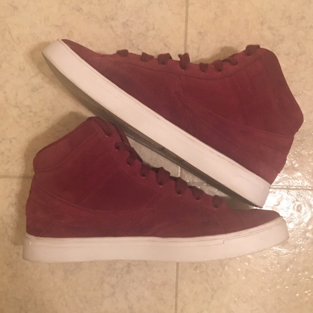 Burgundy High-top Fila Shoes